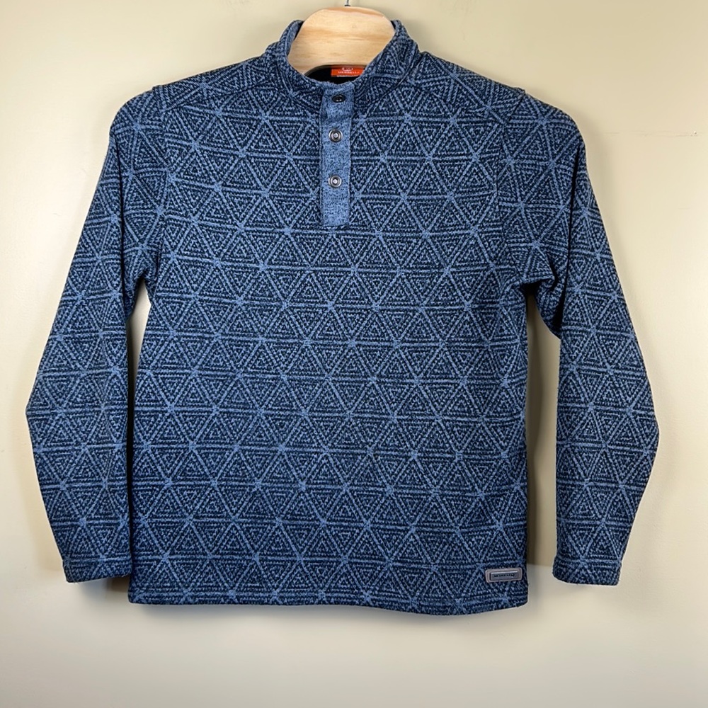 Merrell Men’s Pullover 1/4 snap Kolchak geometric design blue size‎ large